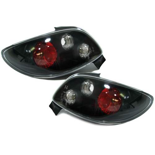 PEUGEOT 206 COUPE/CABRIO 206CC 2000-6/2003 REAR TAIL LIGHTS BLACK PAIR