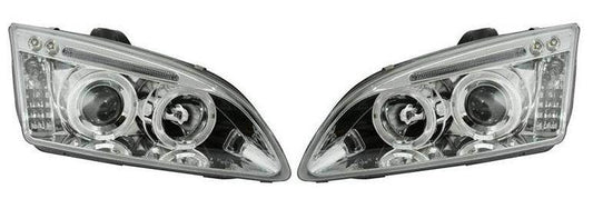 FORD FOCUS MK2 2005-5/2008 CHROME ANGEL EYES HEADLIGHTS PAIR