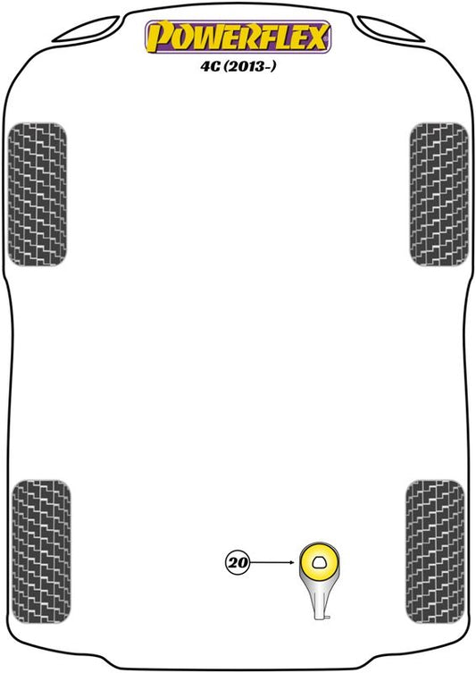 Alfa Romeo 4C (2013-) PowerFlex Lower Engine Mount Bush Insert