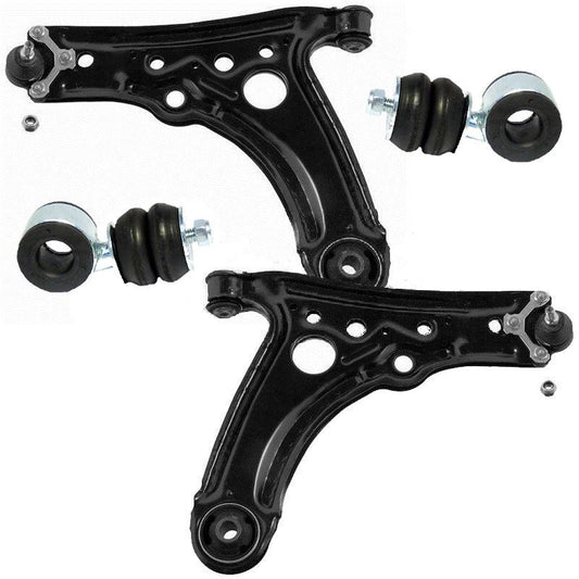 For Vw Polo Mk4 6N2 1999-2002 Front Lower Wishbones Arms and Drop Links Pair