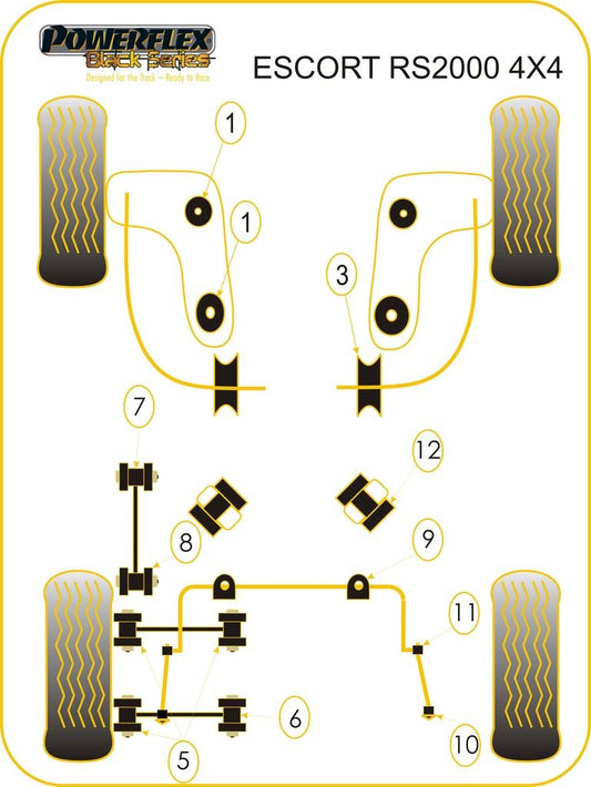 For Ford Escort MK5,6 1992-1996 PowerFlex Exhaust Mount