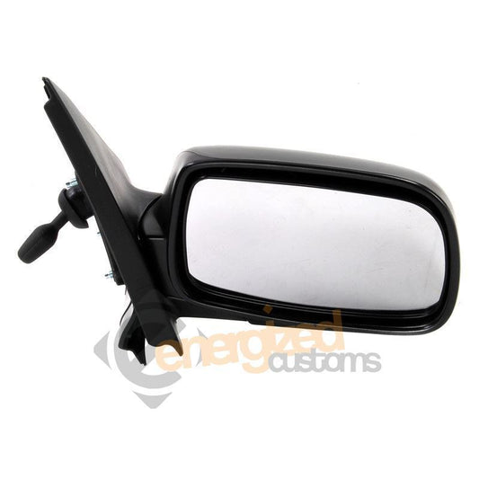 Toyota Yaris 1999-5/2003 Cable Adjust Wing Door Mirror Black Cover Drivers Side