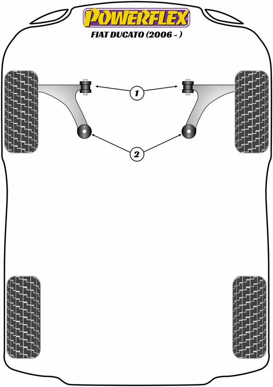 Fiat Ducato (2006 - ON) PowerFlex Front Wishbone Front Bush