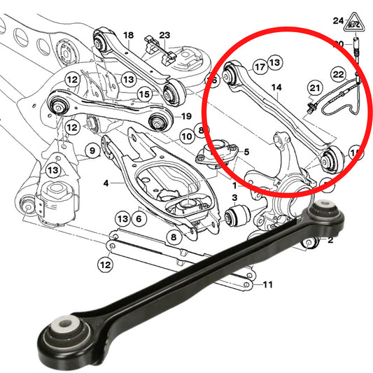 BMW 3 Series E93 2006-2013 Lower Left or Right Rear Wishbone Suspension Arm