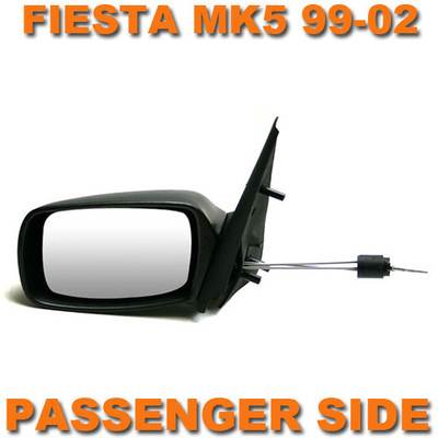 Ford Fiesta Mk4 1995-1999 Cable Adjust Black Wing Door Mirror Passenger Side N/S