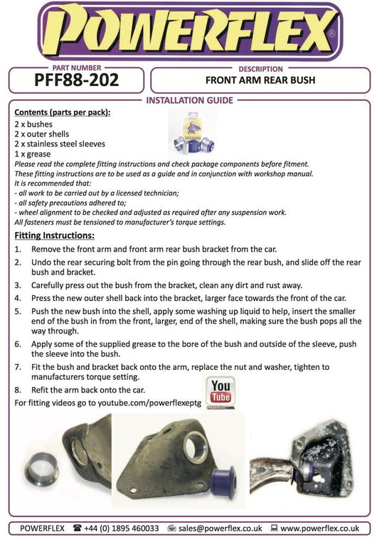For Volvo 240 1975-1993 PowerFlex Front Arm Rear Bush