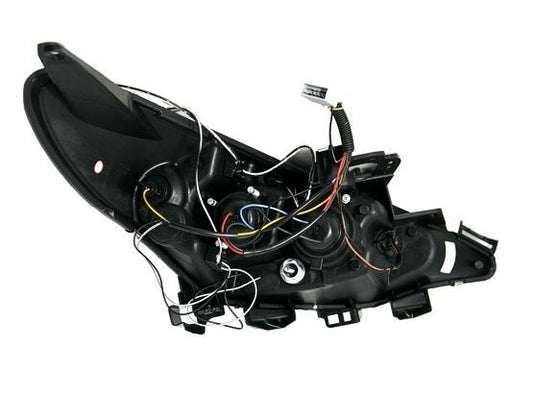 PEUGEOT 207 2006-> BLACK ANGEL EYES HEADLIGHTS PAIR