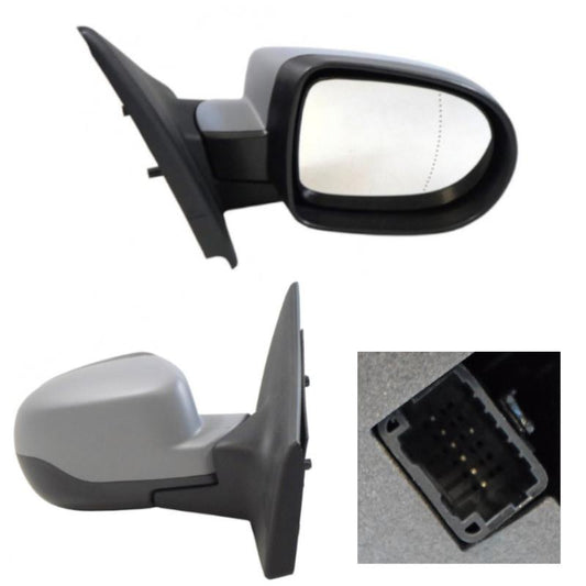 Renault Clio Mk3 2009-4/2013 Electric Wing Door Mirror Primed Cover Drivers Side