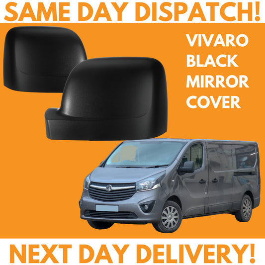 Vauxhall/Opel Vivaro 2014-2019 Wing Mirror Covers Black Left & Right Side Pair