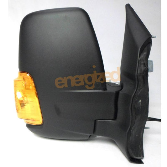 Ford Transit Mk8 (2014 on) Black Manual Short Arm Wing Door Mirror Drivers Side