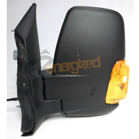 Ford Transit Mk8 (2014 on) Black Manual Short Arm Wing Door Mirror Passenger Side