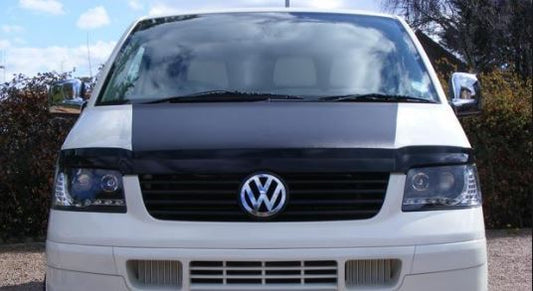 VW TRANSPORTER T5 INC CARAVELLE 2003-2010 BLACK DRL DEVIL EYE HEADLIGHTS PAIR