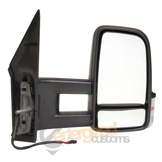 Mercedes Sprinter Van 2006- Manual Black Long Arm Wing Door Mirror Drivers Side
