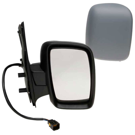 Peugeot Expert 2007-> Electric Single Glass Primed Wing Door Mirror Drivers Side