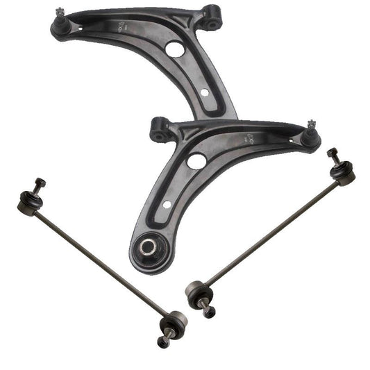 For Honda Jazz Mk2 2002-2009 Front Lower Wishbones Arms and Drop Links Pair