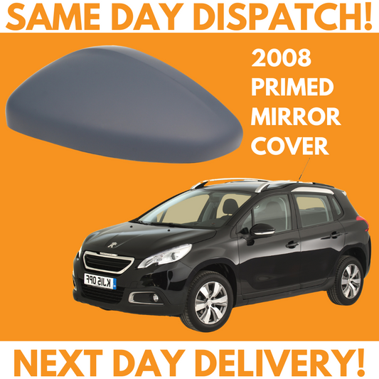 Peugeot 2008 2013-2020 Wing Mirror Cover Primed Left Side