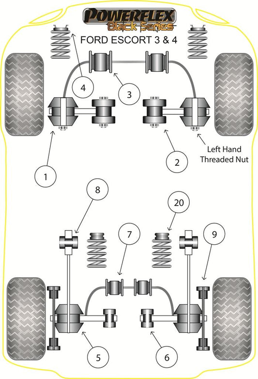 For Ford Orion 1980-1990 PowerFlex Exhaust Mount