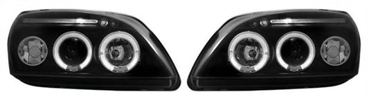 FORD FIESTA MK5 1999-2002 BLACK ANGEL EYES HEADLIGHTS PAIR