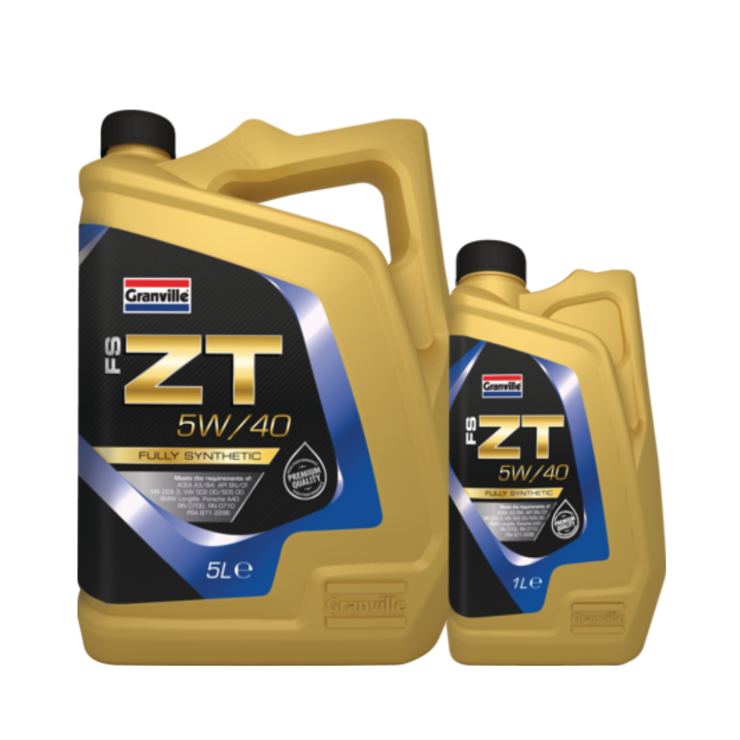 Granville 5w/40 fully synthetic oils 5L and 1L next to each other