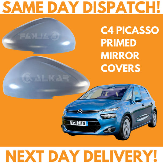 Citroen C4 Picasso Inc Grand 2013-2018 Wing Mirror Covers Primed Left & Right Side Pair