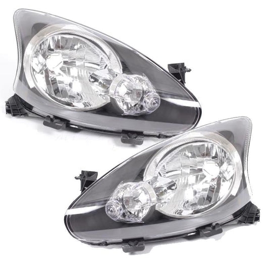 Toyota Aygo 2005-2014 Black Headlights Headlamps 1 Pair O/S & N/S