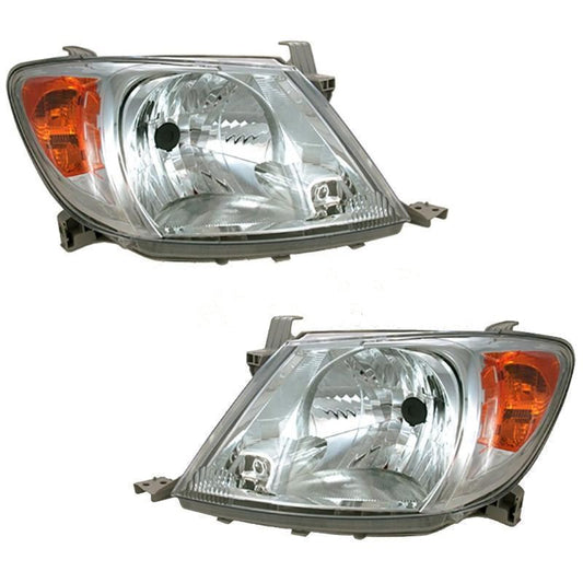 Toyota Hi-Lux 2005-3/2010 Headlights Headlamps 1 Pair O/S & N/S