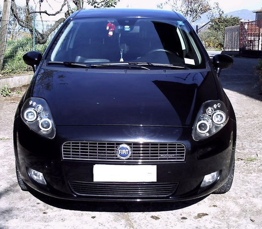 Fiat Grande Punto 2006-10/2008 Black Angel Eyes Headlights Pair