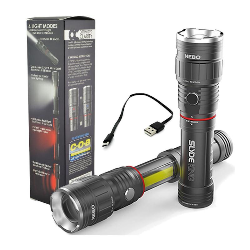 Work Torch LED COB Nebo Slyde King Flash Light Rechargeable 2 Year Warranty