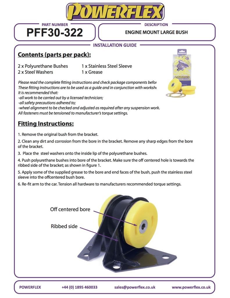 For Lancia Integrale 16v 1989-1994 PowerFlex Engine Mount Large Bush