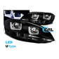 VW Golf MK7 Vii 2012-2016 Black DRL Lightbar LED Headlights Pair