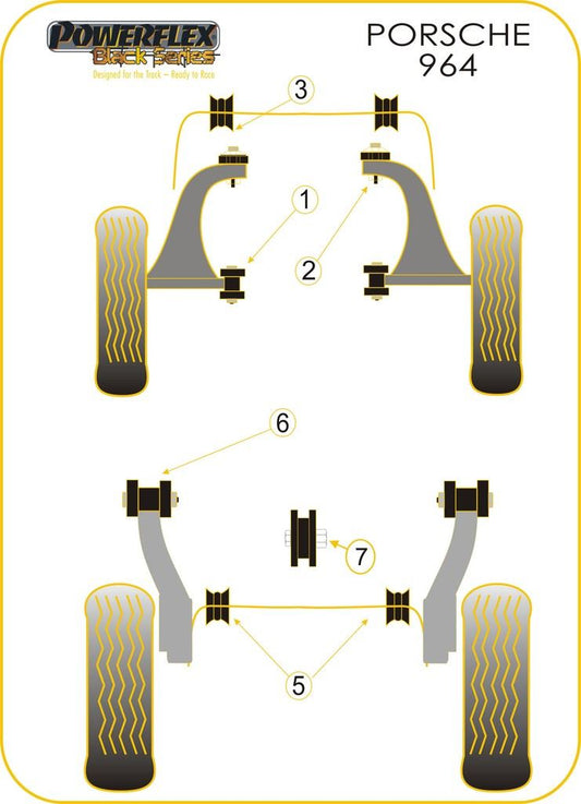 Porsche 911 964 (1989-1994) PowerFlex Black Transmission Mount Bracket Bush