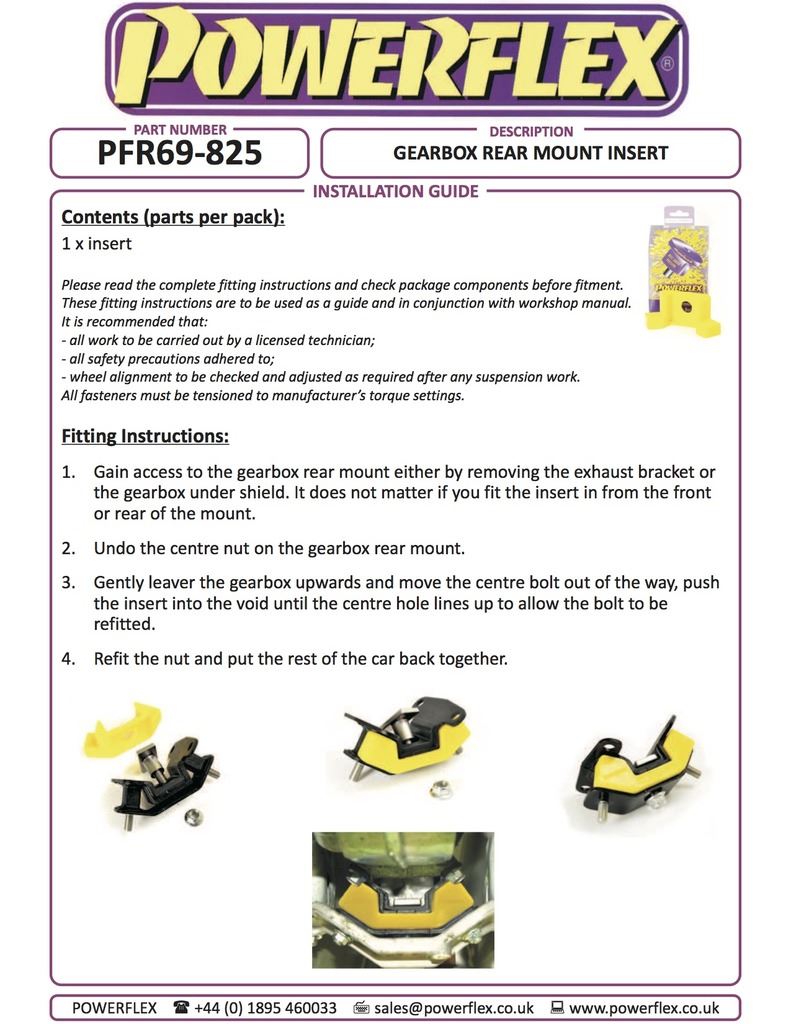 For Toyota 86/GT86 Road PowerFlex Gearbox Rear Mount Insert