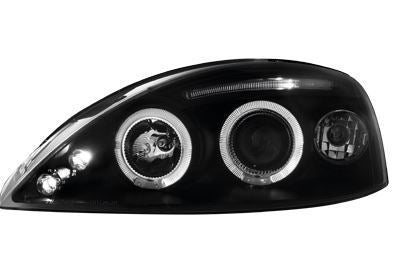 VAUXHALL CORSA C 2000-2006 BLACK ANGEL EYES HALO HEADLIGHTS PAIR