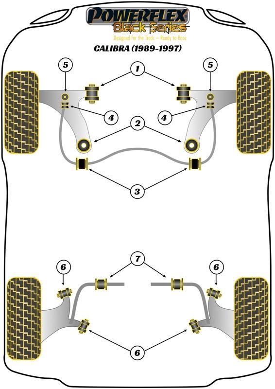 For Vauxhall Calibra PowerFlex Black Front Wishbone Bush Set