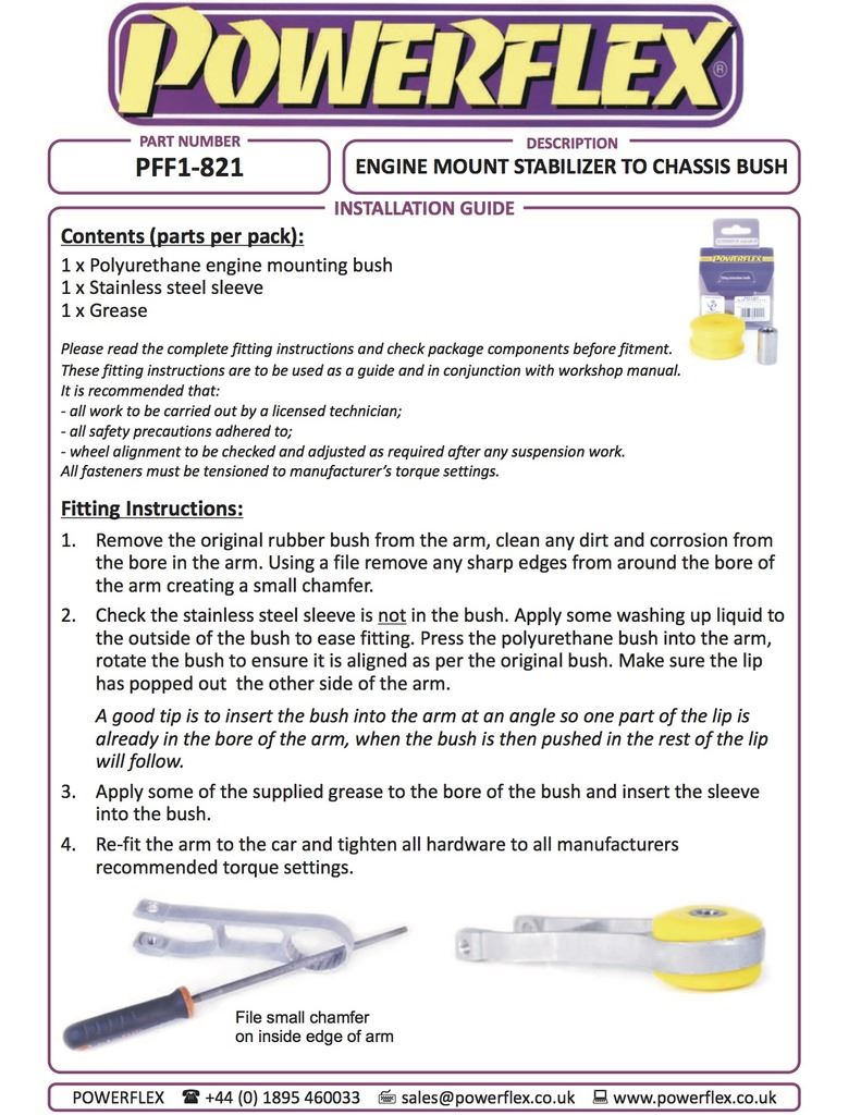 For Alfa 146 1992-2000 PowerFlex Black Engine Mount Stabilizer To Chassis Bush