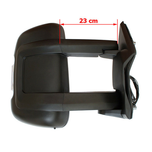Peugeot Boxer 2006-2020 Long Arm Electric Black Wing Door Mirror Right Side