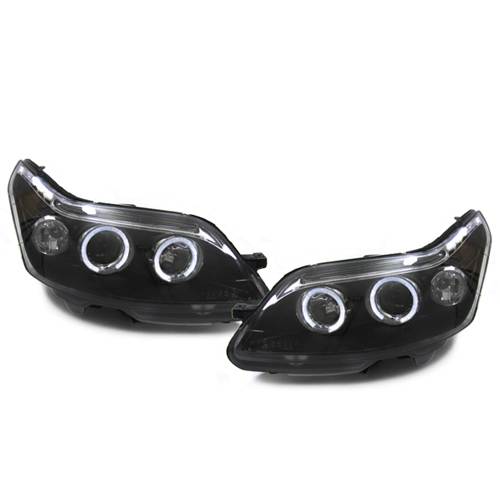 CITROEN C4  2004-2008 BLACK ANGEL EYES HEADLIGHTS PAIR