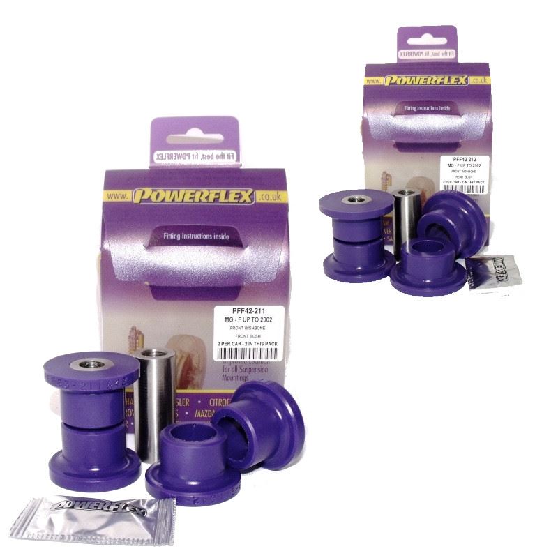For MG MGF (up to 2002) PowerFlex Front Wishbone Bush Set