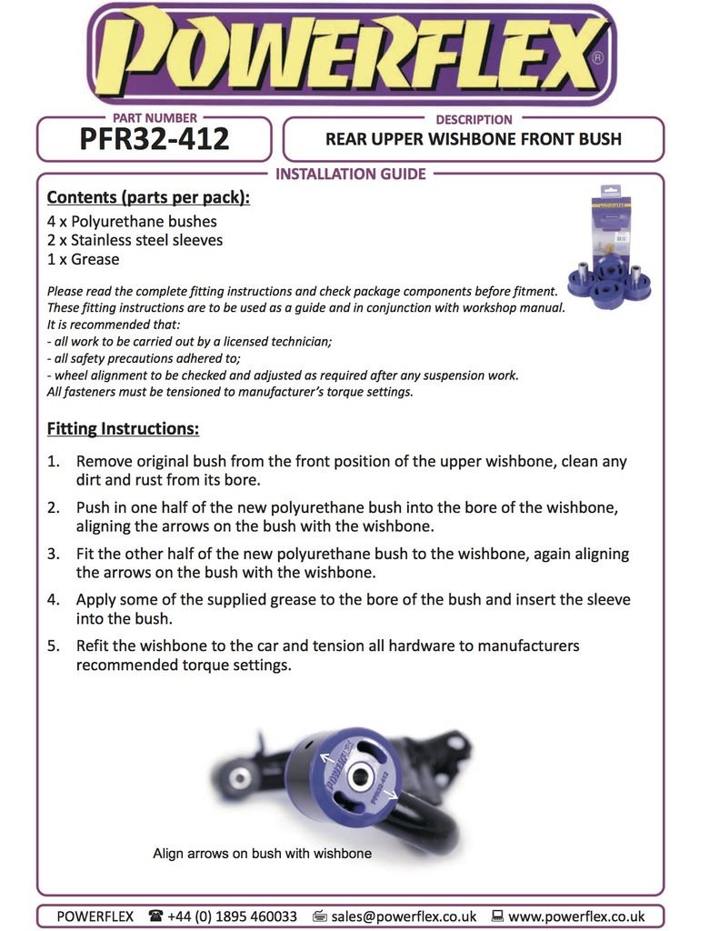 For Land Rover Discovery 3 2004-2009 PowerFlex Rear Upper Wishbone Front Bush