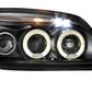 FORD FIESTA MK5  1999-2002 BLACK ANGEL EYES HEADLIGHTS PAIR