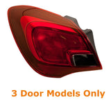 Vauxhall Corsa E Rear Tail Light Lamp 3 Door Only 2014-2020 Left Side