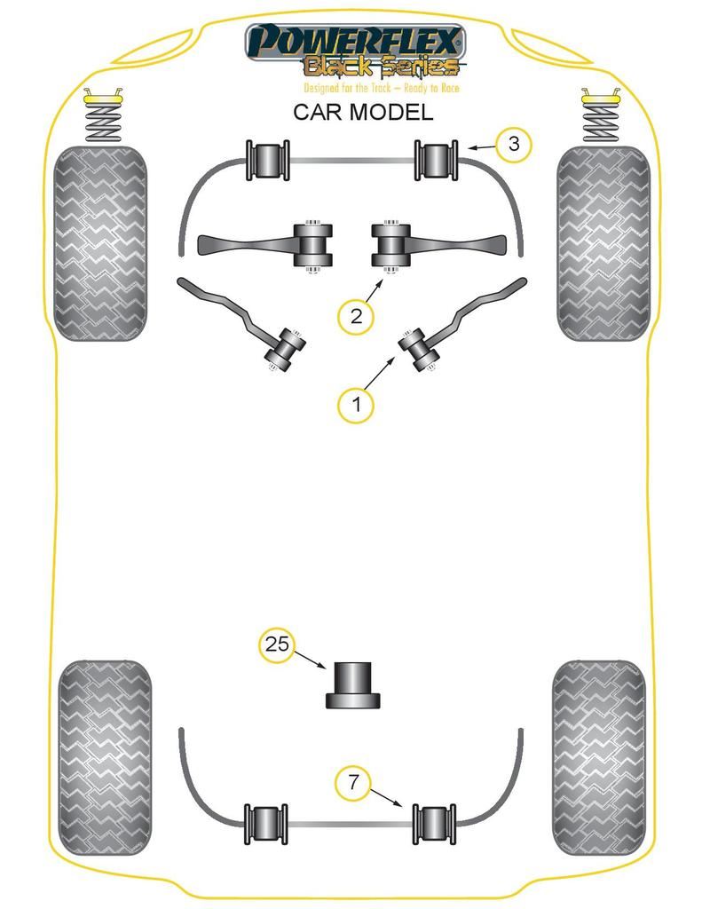 For BMW E38 7 Series 1994-2002 PowerFlex Black Front Anti Roll Bar Mounting Bush