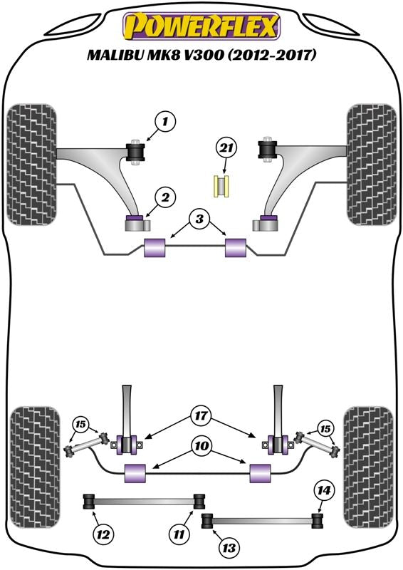 Chevrolet Malibu MK8 V300 (2012-2017) Rear Toe Link Arm Bush