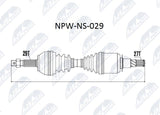 Nissan Navara D40 2.5 dCi 2005-2015 Left or Right Front Axle Driveshaft