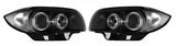 BMW 1 SERIES E87 5 DOOR HATCH 2004-3/2007 BLACK ANGEL EYES HEADLIGHTS PAIR