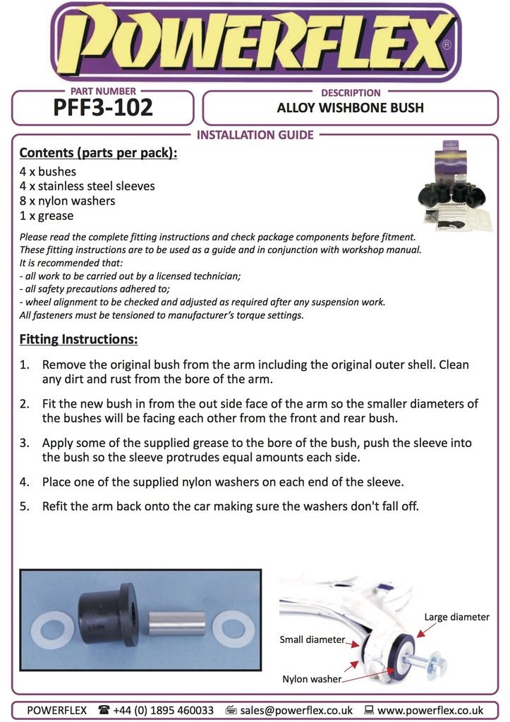 For Audi 80, 90 Quattro 1983-1992 PowerFlex Black Series Front Wishbone Bush