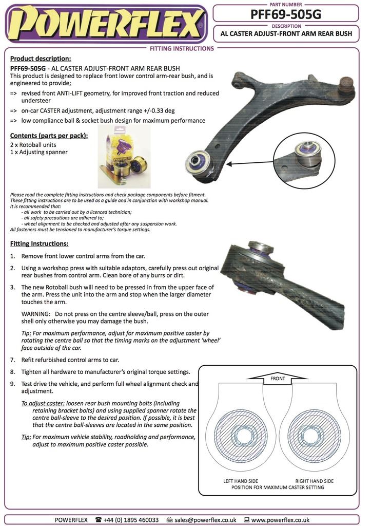 For Subaru Forester SH 05/08 on PowerFlex Front Wishbone Rear Bush