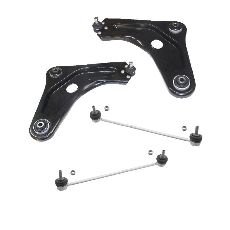For Peugeot 207 2006-2014 Front Lower Wishbones Arms and Drop Links Pair