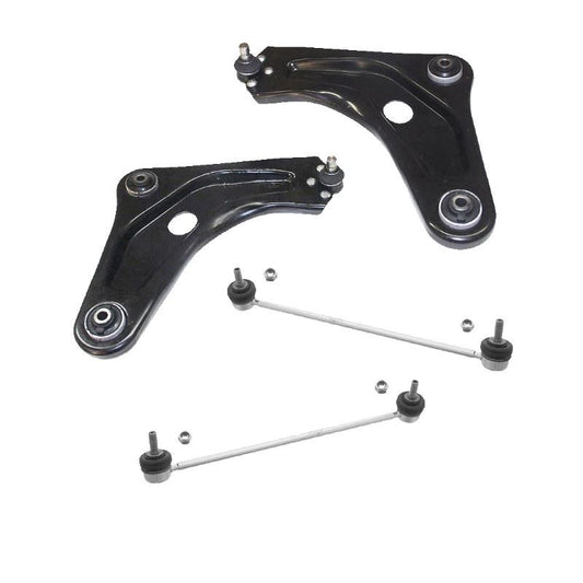 For Peugeot 207 2006-2014 Front Lower Wishbones Arms and Drop Links Pair