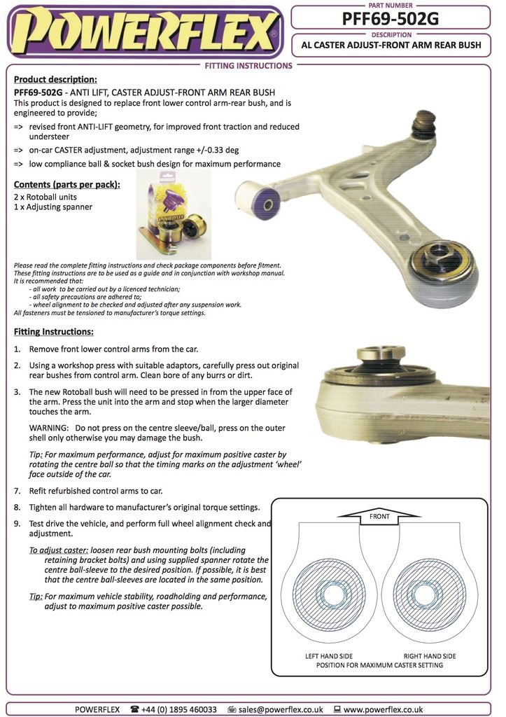 For Subaru Impreza 2007-2010 PowerFlex Front Wishbone Rear Bush